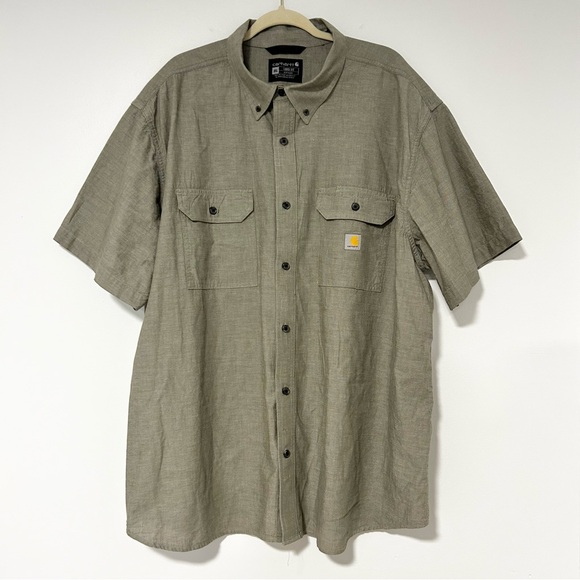 Carhartt Men's Gray Button Down Short Sleeve Shirt 3XL - Picture 1 of 4